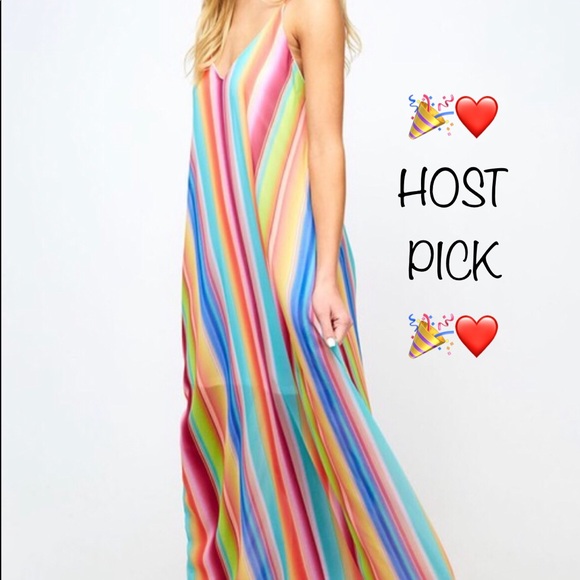 Fantastic Fawn Dresses & Skirts - ❤️ Rainbow Maxi Dress by Fantastic Fawn (L) NWT